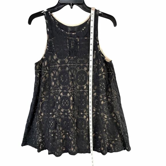 Free People Lace Mini Dress Womens XS Black Geo Floral Romantic Boho Whimsygoth - Picture 7 of 12